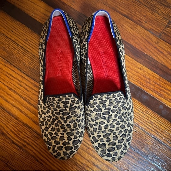 Rothy's Women's The Loafer Flats Slip-on Shoe Little Cat Leopard, size 7 - Picture 2 of 8